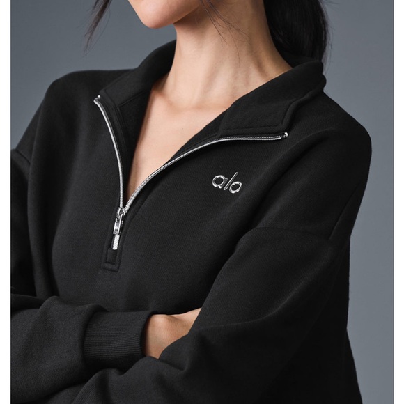 ALO Yoga UNISEX Black Half-Zip Jacket - Picture 6 of 7